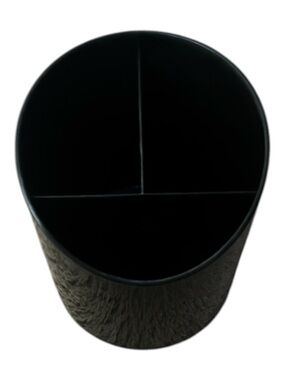 Black 3-Compartment Desk Organizer Pencil Holder